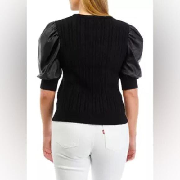 Philosophy Women's Puff Sleeve Cable Knit Sweater Size Medium - Picture 3 of 8